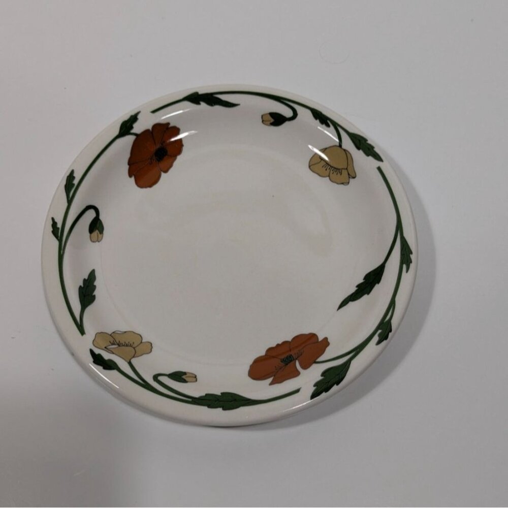 Syracuse China Floral Decorated Bread Plate Orange Yellow Flowers Vintage